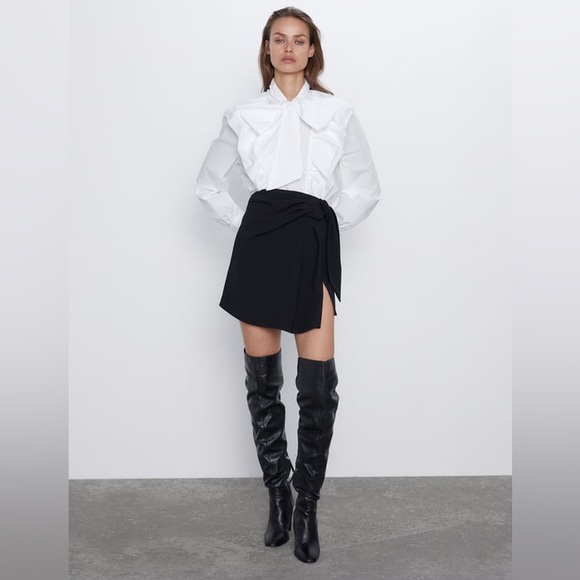 NWT ZARA SIDE KNOTTED SKORT 🖤 - Picture 3 of 8